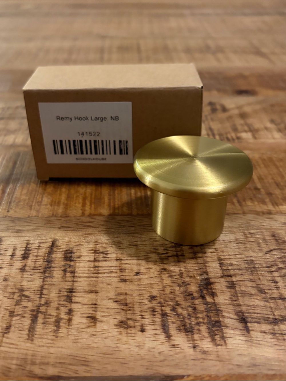 NEW Schoolhouse Remy Single Hook Natural Brass